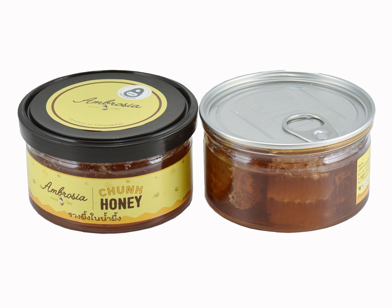 น้ำผึ้งดอกลำไย พร้อมรวงผึ้ง Chunk Honey ขนาด 200 กรัม