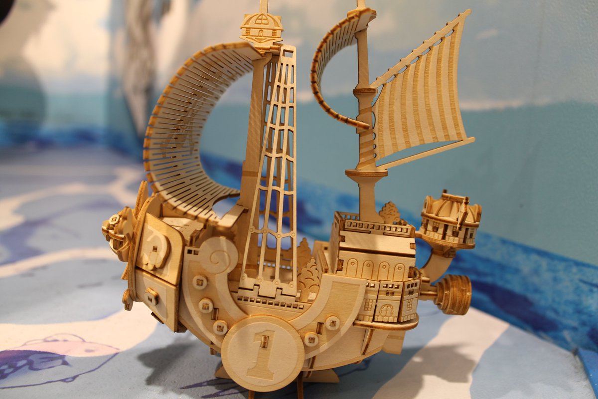 Thousand Sunny (แบบประกอบ) ของแท้ JP แมวทอง - Wooden Art ki-gu-mi [โมเดลเรือวันพีช]