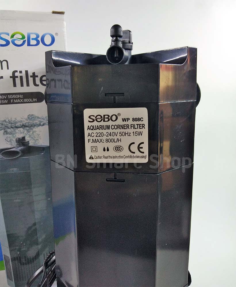 ปั้มน้ำพร้องกรองติดตั้งเข้ากับมุมตู้ SOBO WP-808C ใช้ได้ทั้งน้ำจืดและน้ำเค็ม