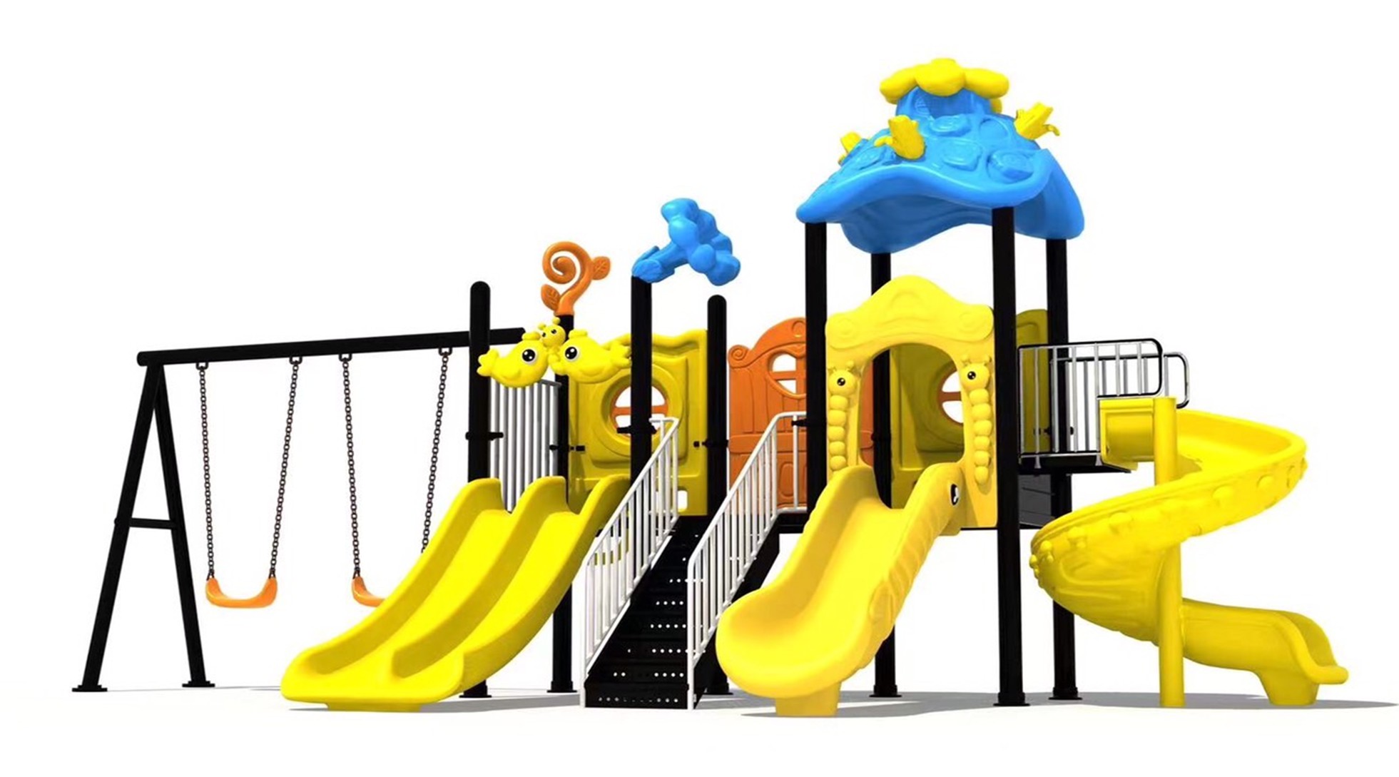 ชุด Slide Bady Fish เครื่องเล่นกลางแจ้ง เครื่องเล่นสนาม ของเล่นเด็ก