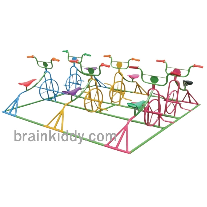 จักรยาน 6 ที่นั่ง, เครื่องเล่นสนามกลางแจ้ง , เครื่องเล่นสนามแบบเหล็ก,ชิงช้า,สไลเดอร์,โยกเยกเหล็ก, ม้าหมุน, OutdoorPlayground, ราคาโรงงาน ขนาด 180x180x80 ซม.