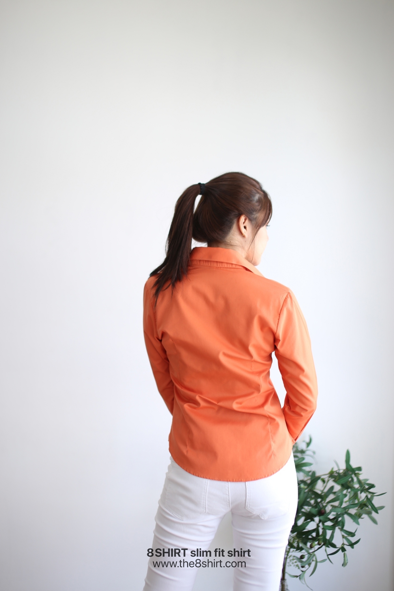 เสื้อเชิ้ตผู้หญิง สีส้มชานม (Orange Thai Tea) สลิมฟิต เข้ารูป แขนยาว เสื้อเชิ้ตทำงาน เสื้อยูนิฟอร์ม แบรนด์ 8SHIRT slim fit shirt พร้อมส่ง
