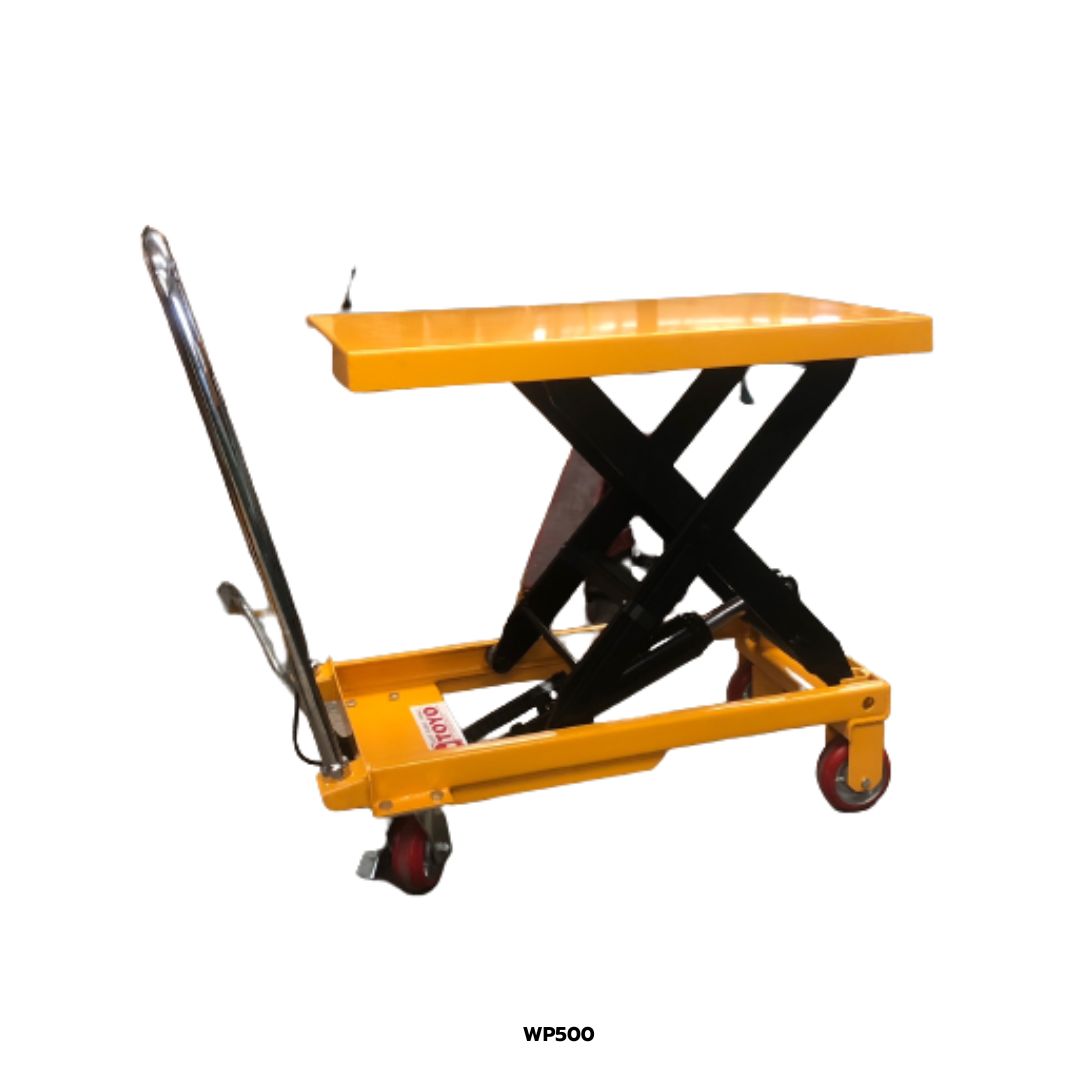 500 กก. ยกสูงสุด 900 มม. รถเข็นยกซี่กรรไกร Scissor Lift Trolley TOYO Capacity 500 KG. Lift Height 900 mm.