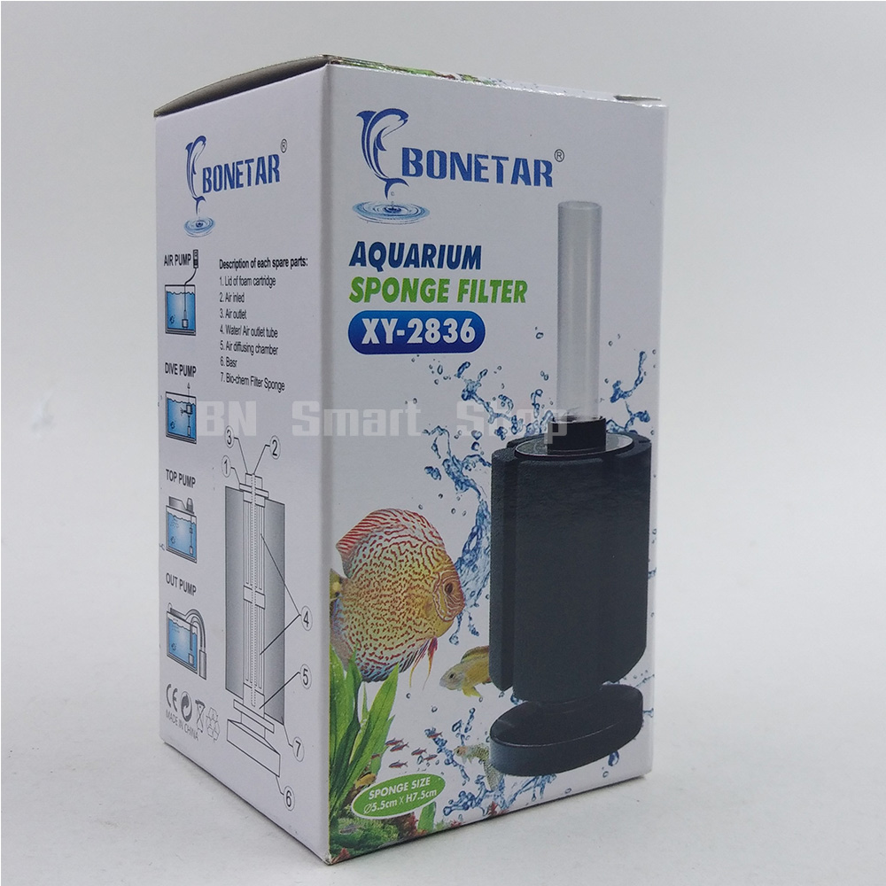 กรองฟองน้ำ BONETAR XY-2836 Aquarium Sponge Filter แถมฟรีฟองน้ำอย่างดี 1 อัน