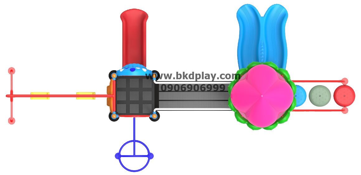 ชุดหอดอกบัว +ปีนป่าย + ชิงช้า 2 ที่นั่งเครื่องเล่นสนาม กลางแจ้ง เหล็ก, สไลเดอร์ ของเล่น สั่งทำ 10-20 วัน ขนาด315x700x250 ซม.