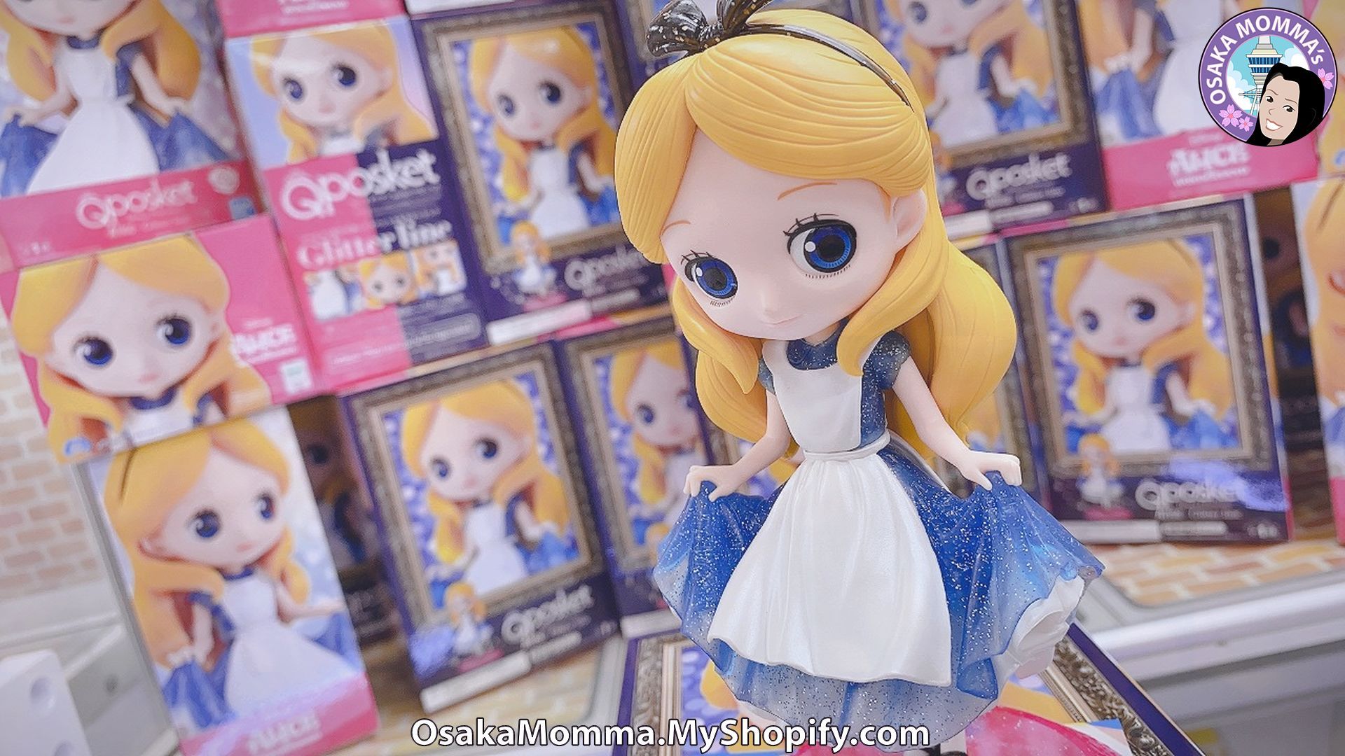 Alice - Glitter Line ของแท้ JP - Q Posket Banpresto [โมเดล Disney]