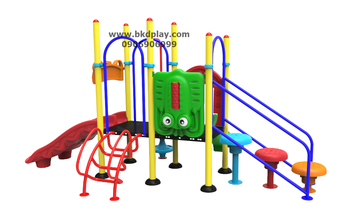 ชุดหอสไลด์ปีนป่ายอนุบาล-14 เครื่องเล่นสนาม กลางแจ้ง เหล็ก, สไลเดอร์ ของเล่น สั่งทำ 10-20 วัน ขนาด 300 x 450 x 200 ซม.