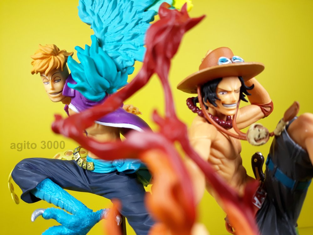 Marco & Ace ของแท้ JP แมวทอง - Scultures Banpresto [โมเดลวันพีช] (2 ตัว)