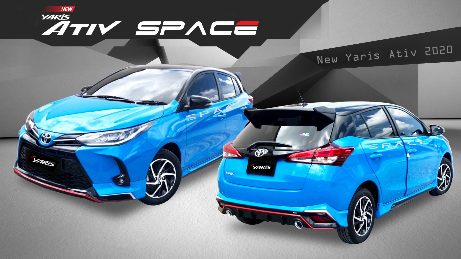 SPACE V1 ท่อคู่เดี่ยว VS Toyota Yaris Hatchback 5Drs. 2020-On [พื้นที่สำหรับคุณเห็นค่า กำหนดได้แล้วด้วยตัวคุณเอง]