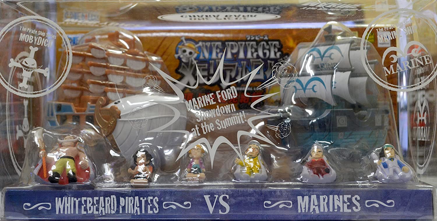 Whitebeard Pirates VS Marines ของแท้ JP แมวทอง - Chara Bank Megahouse [โมเดลวันพีช] (6 ตัว + เรือ 2 ลำ)