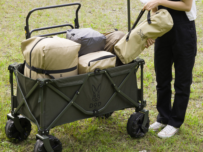 DoD Folding Carry Wagon Washable Fat Tire Khaki C2-834-KH