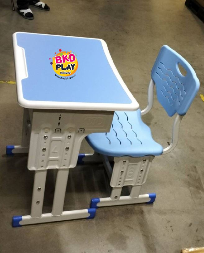 ชุดโต๊ะอนุบาล-ประถม ชุดโต๊เก้าอี้เรียนเดี่ยว ปรับระดับได้ ขาคู่ นักเรียนประถม, โต๊ะเรียนเดี่ยว โต๊ะนักเรียนประถม-มัธยม โต๊ะเขียนหนังสือ เฟอร์นิเจอร์เด็ก พร้อมส่ง