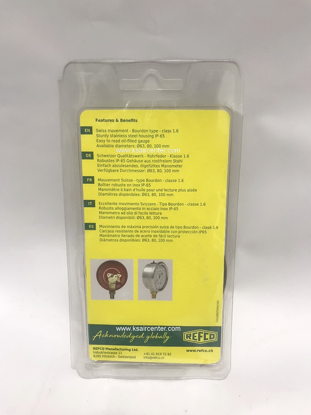 หัวเกจชาร์จน้ำยา REFCO แบบบรรจุน้ำมัน (รหัสสินค้า 001173)