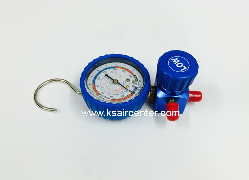 (ยกเลิก) วาล์วน้ำยาเดี่ยว พร้อมหัวเกจ SP (สีน้ำเงิน)