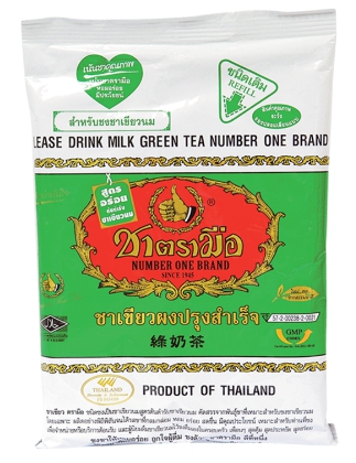 ชาเขียวปรุงสำเร็จ [ตรามือ] ฉลากเขียว 200กรัม
