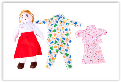 1360 ตุ๊กตาฝึกแต่งตัว (พร้อมเสื้อผ้า 3 ชุด) ของเล่นเสริมพัฒนาการ ,ของเล่นเสริมทักษะ,ของเล่นเด็ก, สื่อการสอนอนุบาล