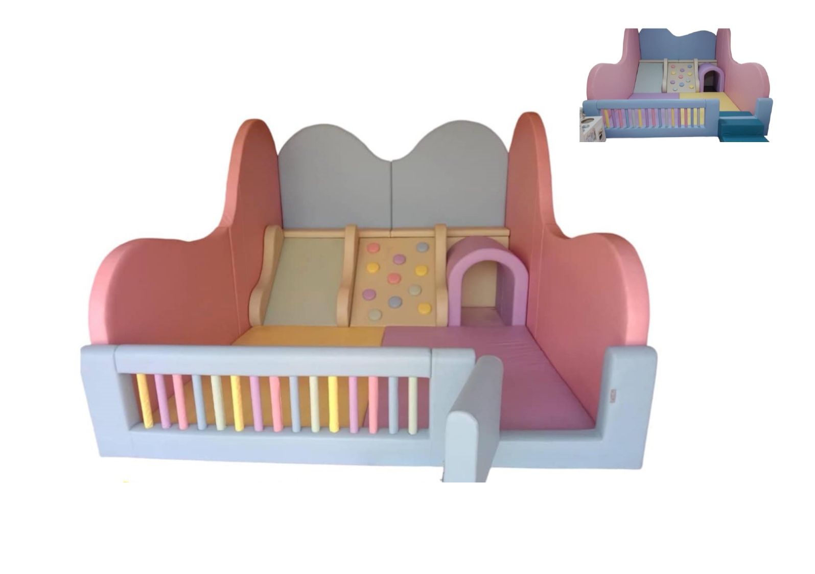 BRN-J-05683 บ้านบอล ชุดหุบเขาผจญภัย,คอกกั้นเด็ก,เบาะนุ่ม,เครื่่องเล่นในร่ม, หนัง pvc, พร้อมส่ง, ขนาด 300X350x80 ซม.