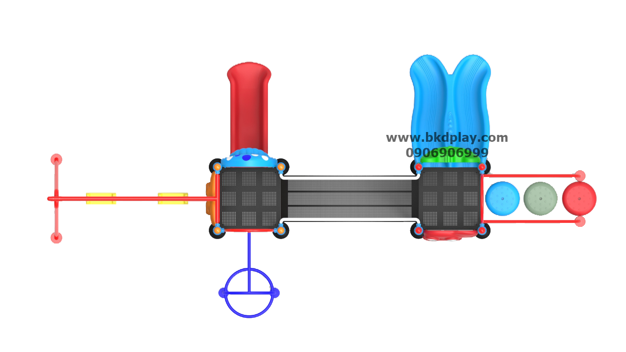 ชุดหอสไลด์ ปีนป่าย ชิงช้า 2 ที่นั่งเครื่องเล่นสนาม กลางแจ้ง เหล็ก, สไลเดอร์ ของเล่น สั่งทำ 10-20 วัน ขนาด340x700x200 ซม.