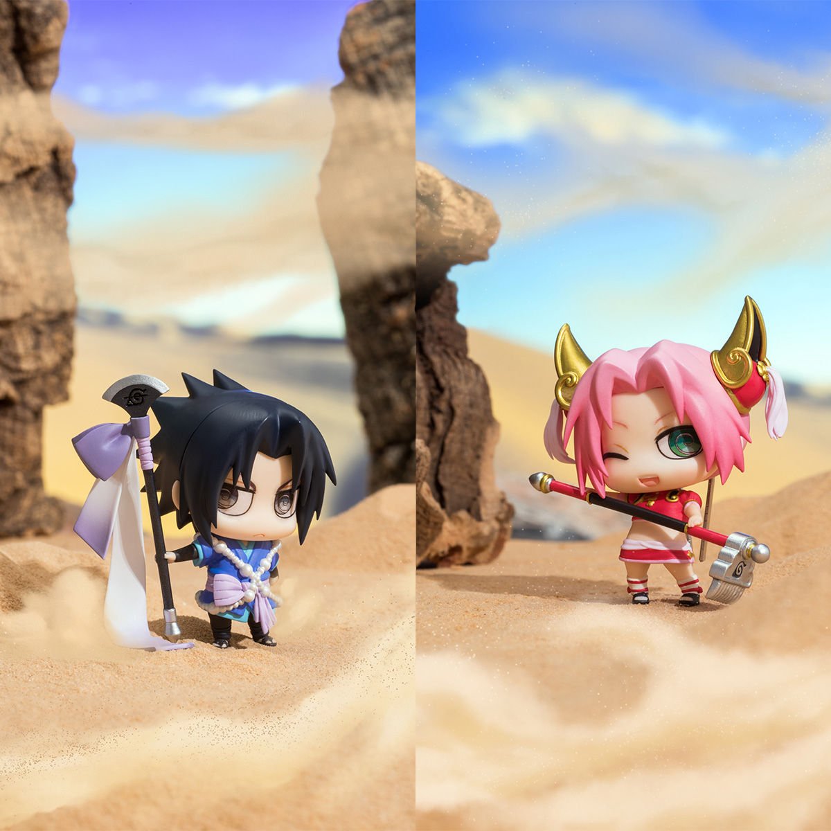 Naruto Team 7 Set ของแท้ JP - Petit Chara Land Megahouse [โมเดลนารูโตะ] (4 ตัว)