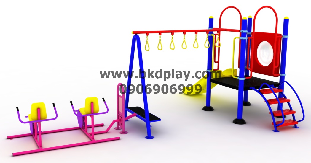 ชุดหอสไลด์80 +ห่วงโหน +จักรยานบัดดี้ เครื่องเล่นสนามกลางแจ้ง เหล็ก ของเล่น สั่งทำ 10-20 วัน