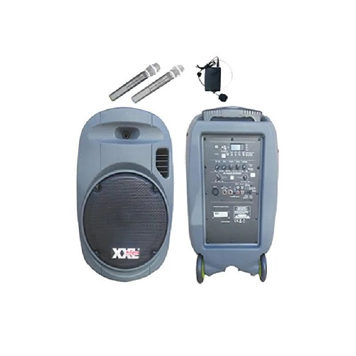 ตู้ลำโพงเคลื่อนที่ XXL-712 Portableขนาด 12 นิ้ว พร้อมไมค์ลอยแบบคาดศีรษะและไมค์ถือ มีบลูทูธ