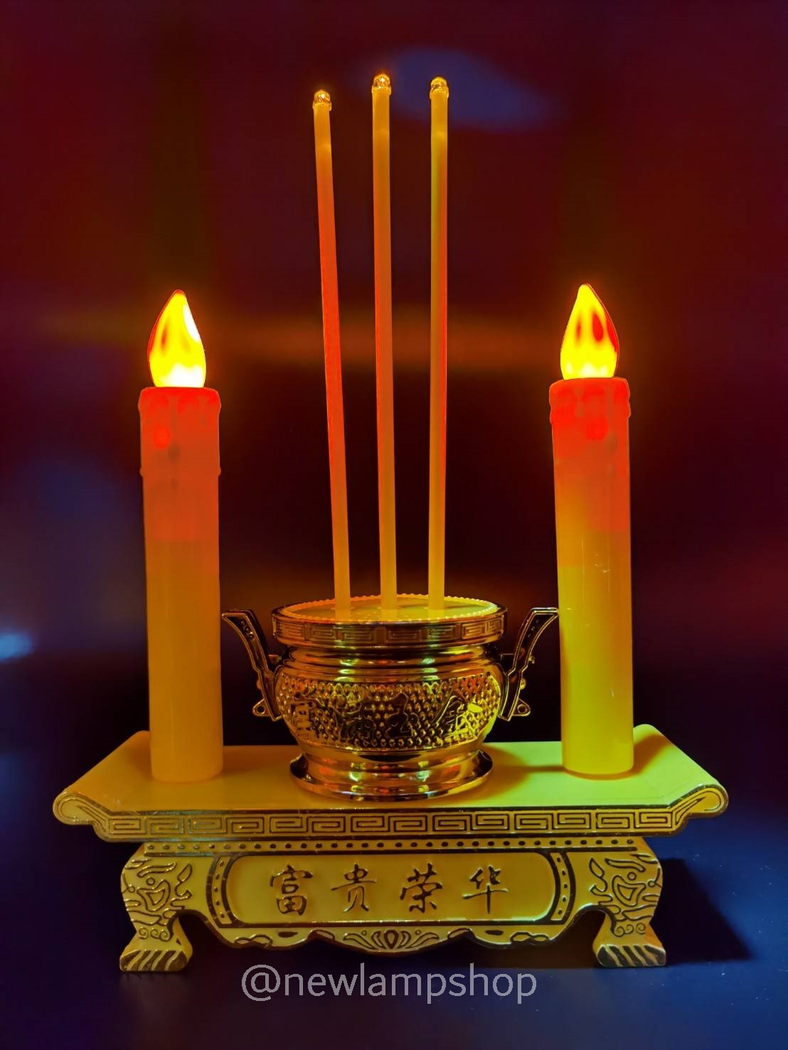 ชุดธูปเทียน หยดน้ำตาเทียนใส่ถ่าน ขนาด AAA 2 ก้อน