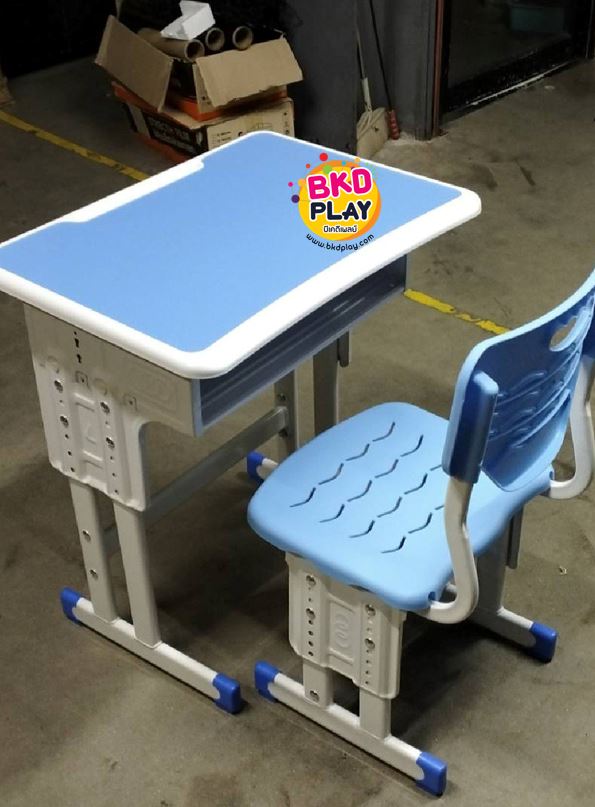 ชุดโต๊ะอนุบาล-ประถม ชุดโต๊เก้าอี้เรียนเดี่ยว ปรับระดับได้ ขาคู่ นักเรียนประถม, โต๊ะเรียนเดี่ยว โต๊ะนักเรียนประถม-มัธยม โต๊ะเขียนหนังสือ เฟอร์นิเจอร์เด็ก พร้อมส่ง