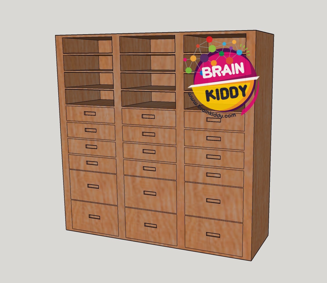 ชั้นเก็บอุปกรณ์สื่อและกล่องสี, เฟอร์นิเจอร์เด็กสั่งทำตามสีและขนาดได้ , เฟอร์นิเจอร์ไม้ , เฟอร์นิเจอร์เด็ก ขนาด 39 x 122 x 120 ซม.