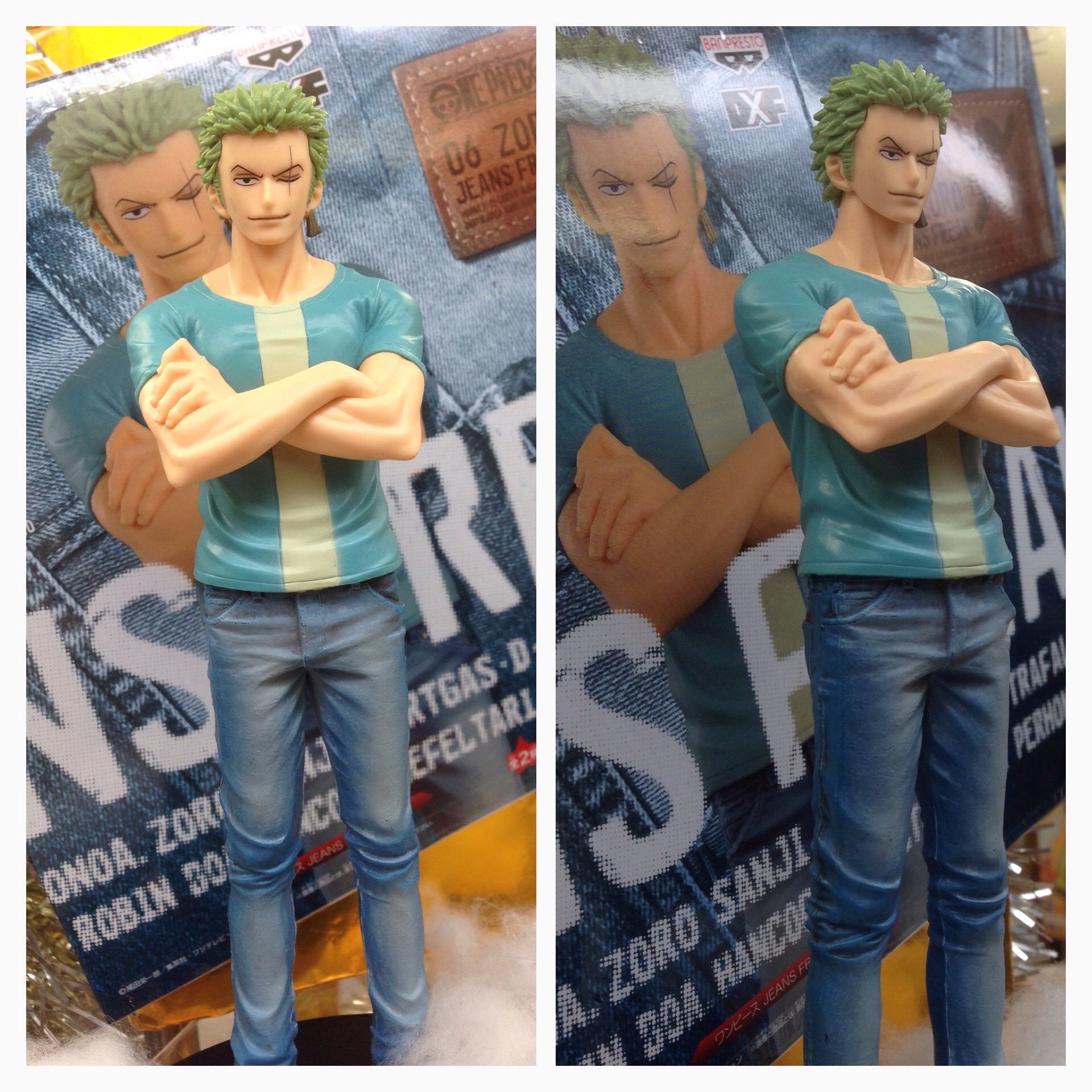 Zoro ของแท้ JP แมวทอง - Jeans Freak Banpresto [โมเดลวันพีช]