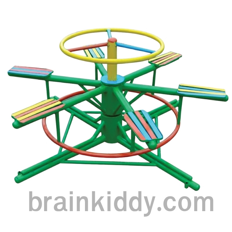 กระดานหมุน 6 ที่, เครื่องเล่นสนามกลางแจ้ง , เครื่องเล่นสนามแบบเหล็ก, ม้าหมุน, OutdoorPlayground, ราคาโรงงาน ขนาด 100x100x80 ซม.