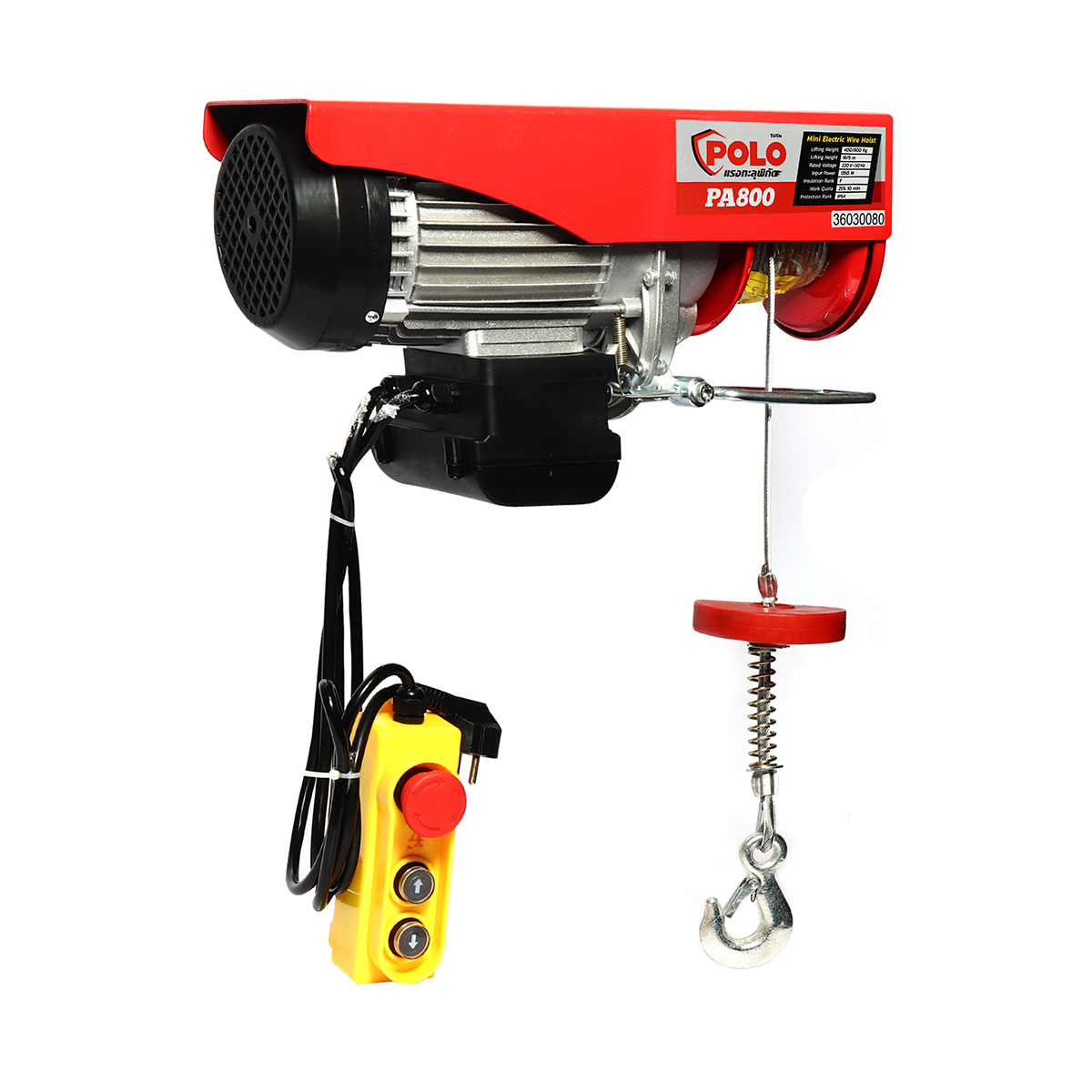 800 กก. รอกสลิงไฟฟ้า POLO Mini Electric wire hoist ใช้ได้ทั้งตะขอเดี่ยวและคู่ (ดูสเปค) 1350W. 220V.