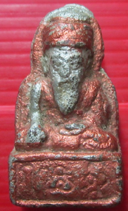 พระผงพราย รูปเหมือน บรมครูฤาษี ลง สี ปอน สีนาก ไม่ทราบที่