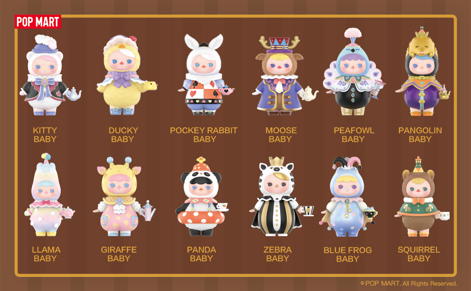 Pucky Animal Tea Party Series - 100% - ของแท้ - Pop Mart [โมเดลปักกี้] (สินค้าพร้อมส่ง) สำเนา