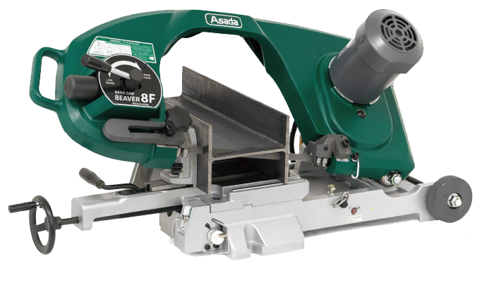 เครื่องเลื่อยสายพาน "ASADA" ตัดท่อสูงสุด 8" 220V. จับแบบปากกา BANDSAW PIPE CUTTING 8"