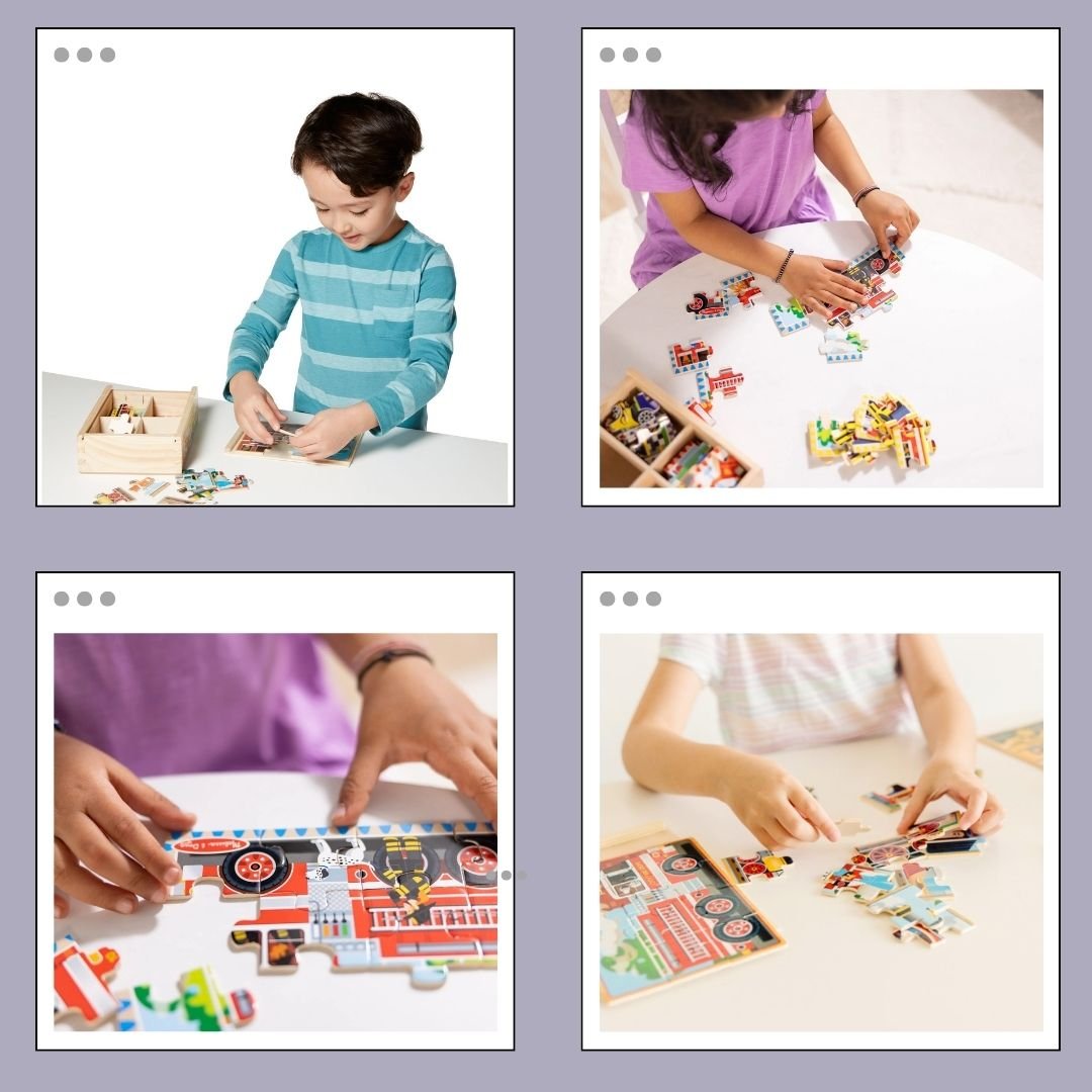 จิ๊กซอไม้12ชิ้นx4ลาย รุ่นยานพาหนะ ,Wooden Jigsaw Puzzles in a Box Vehicles, ของเล่นเสริมพัฒนาการ, ของเล่นเด็ก,สื่อการสอน,อนุบาล,พร้อมส่ง