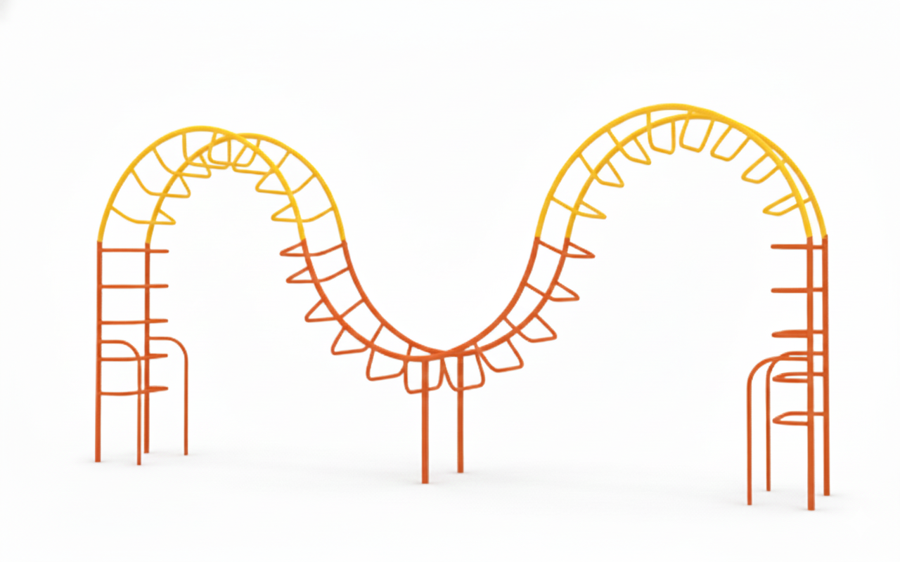 เครื่องเล่นสนาม กลางแจ้ง เหล็ก ,บาร์โหน ตั้งพื้น ,ปีนป่าย,บาร์ปีนป่าย บาร์โหนตัวตัว M ของเล่น สั่งทำ 10-20 วัน ขนาด75x390x200 ซม.