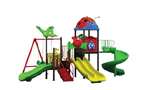 เครื่องเล่นสนาม กลางแจ้ง-ในร่ม ชุด เต่าทองน้อยสีแด ,กระดานลื่น สไลเดอร์ ของเล่น,ครุภัณฑ์สนามเด็กเล่น, สพฐ,โครงการโรงเรียนประชารัฐ,ศูนย์พัฒนาเด็กเล็กขนาด 420x460x250เซนติเมตร