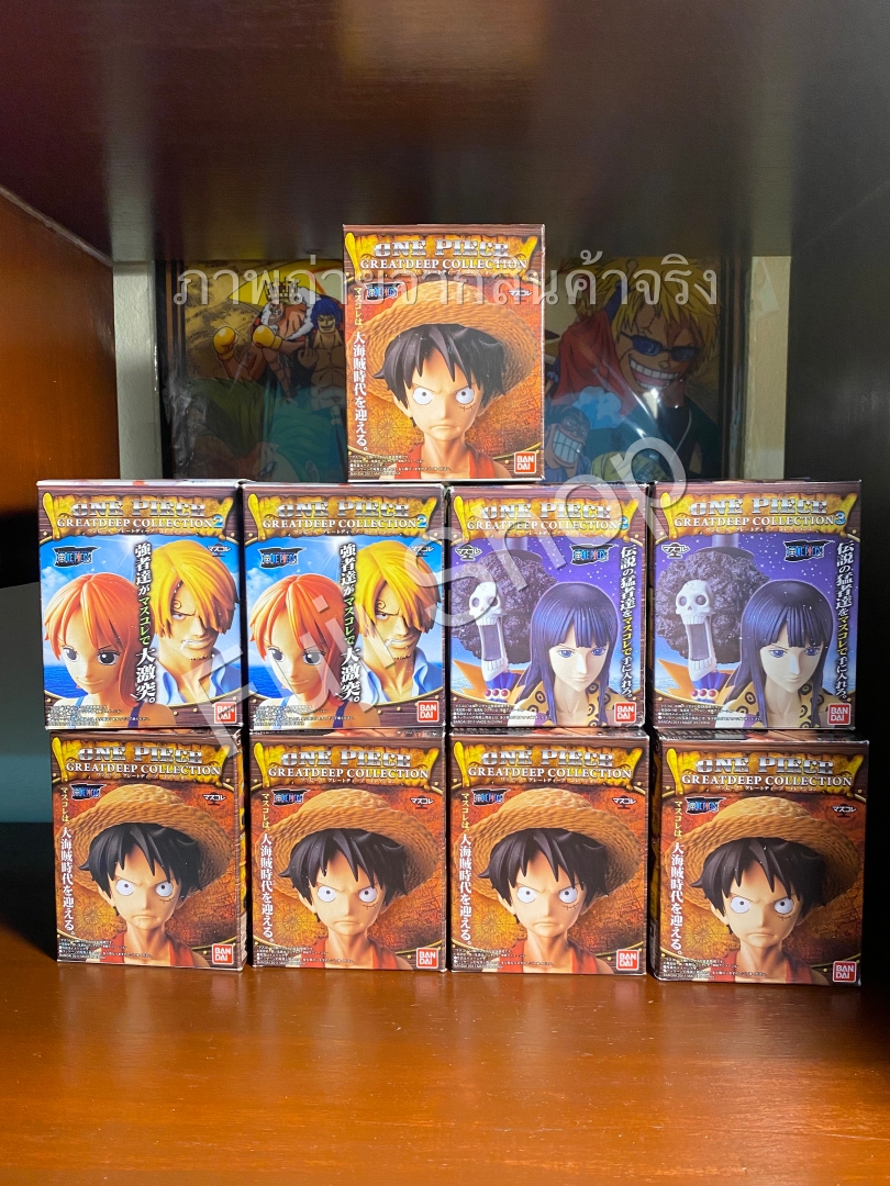 Straw Hat Pirates Set ของแท้ JP แมวทอง - Greatdeep Collection Bandai [โมเดลวันพีช] (9 ตัว)