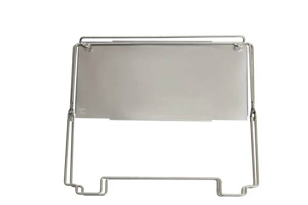 A metal stand with a white sheet

AI-generated content may be incorrect.