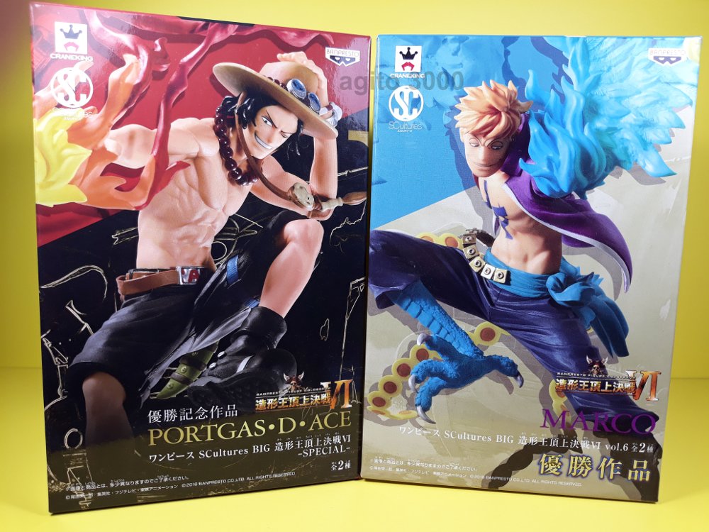Marco & Ace ของแท้ JP แมวทอง - Scultures Banpresto [โมเดลวันพีช] (2 ตัว)