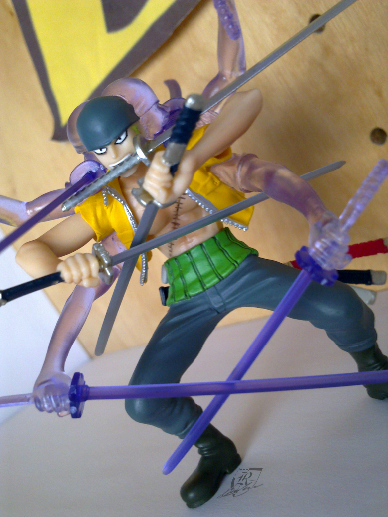 Zoro ของแท้ JP แมวทอง - Attack Motions Bandai [โมเดลวันพีช]