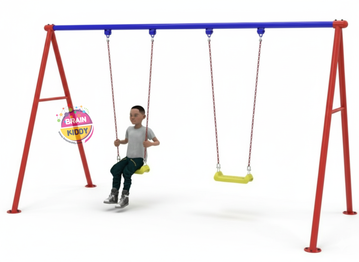 เครื่องเล่นสนามกลางแจ้งเหล็ก ชิงช้า2 ที่นั่ง ปรับขนาดใหม่ตามมาตรฐาน มอก. Outdoor Playground, ราคาโรงงาน ผลิตในไทย