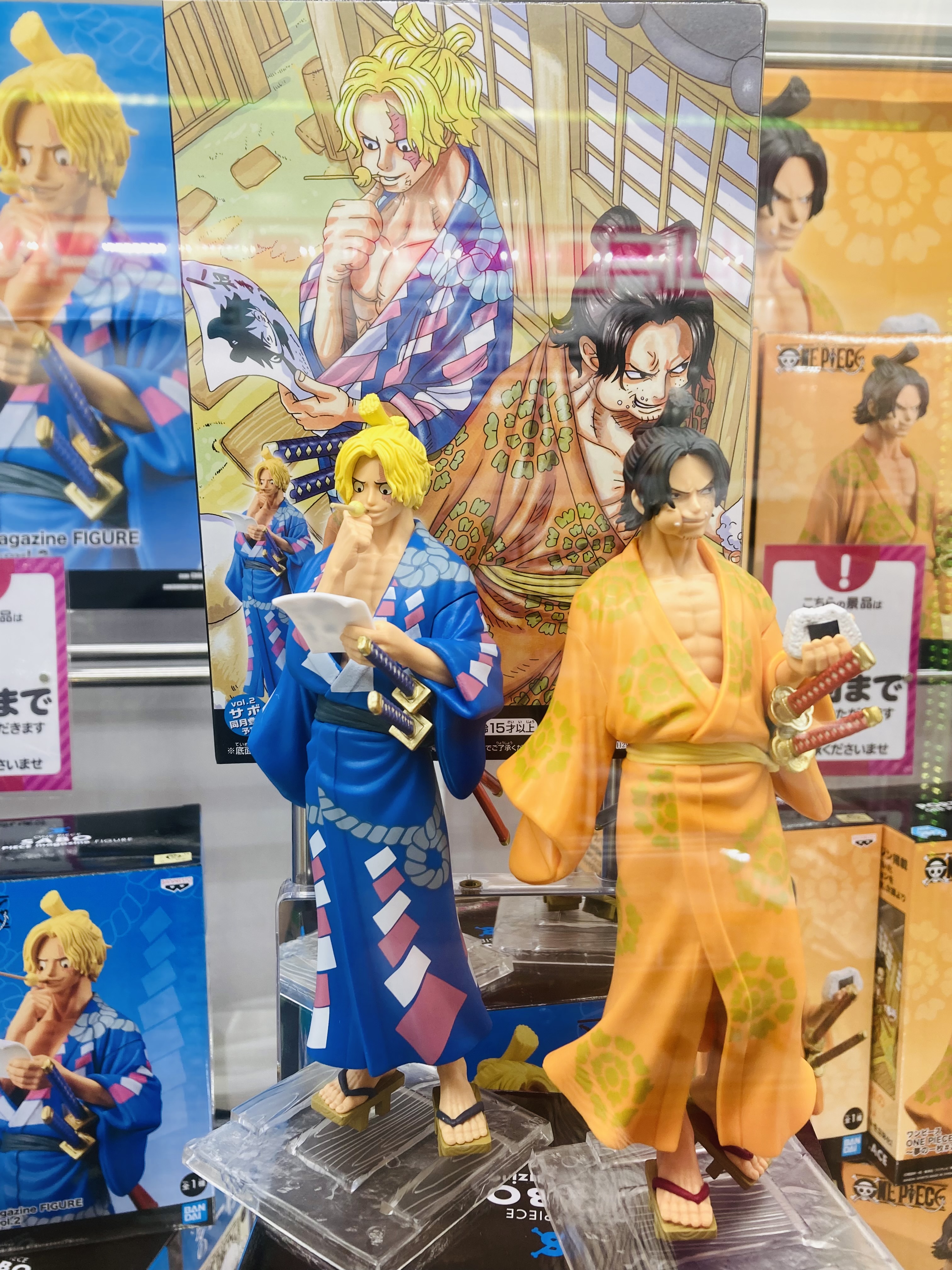Ace & Sabo Wano ของแท้ JP แมวทอง - Magazine Figure Banpresto [โมเดลวันพีช] (2 ตัว)