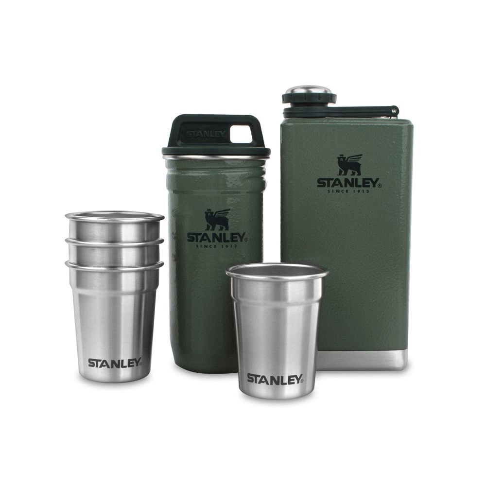 Stanley Adventure Steel Shots + Flask Gift Set Hammertone Green