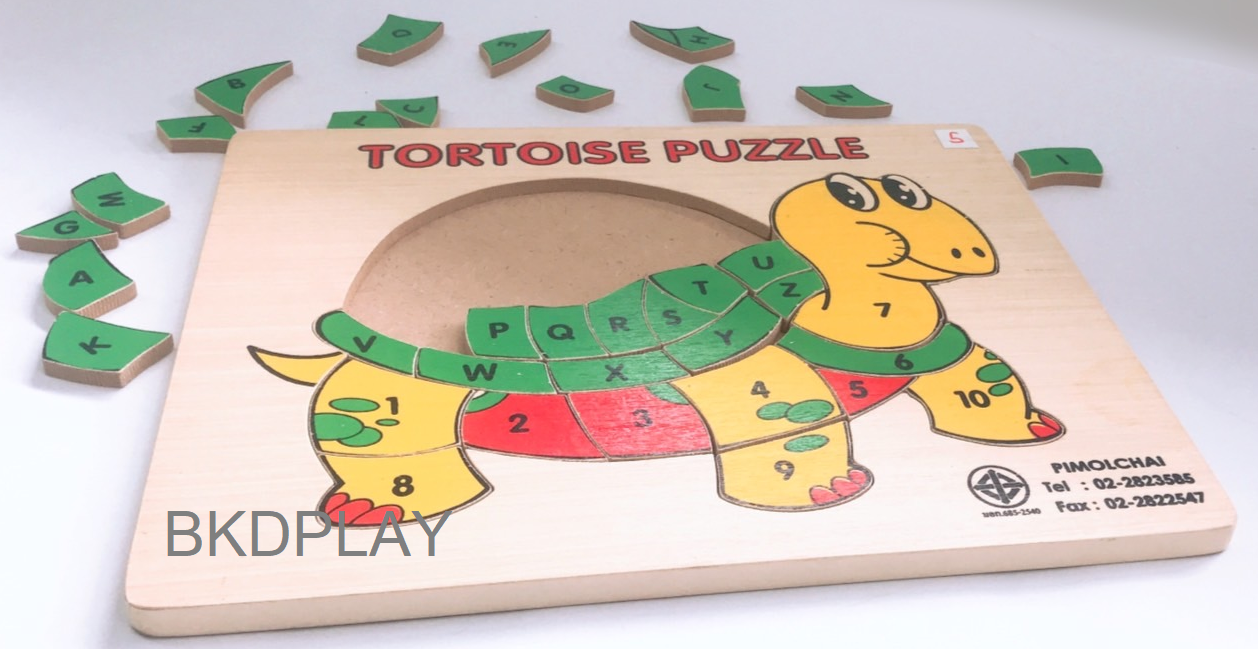 ภาพตัดต่อ ต.เต่าสอน ABC , ของเล่นไม้, ของเล่นเสริมพัฒนาการ, ของเล่นเด็กอนุบาล, สื่อการสอน