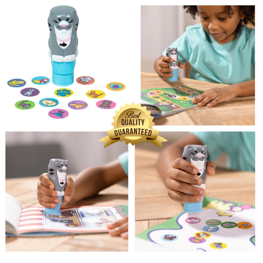 ชุดตัวปั้มสติ๊กเกอร์รูปแมว พร้อมสมุดกิจกรรม ของเล่นเสริมพัฒนาการเด็ก เสริมทักษะการเรียนรู้ สื่อการสอนอนุบาล พร้อมส่ง