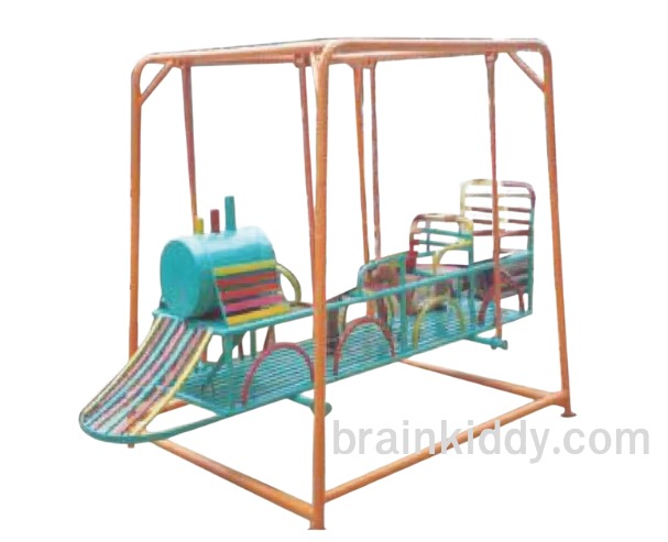 รถไฟเล็ก, เครื่องเล่นสนามกลางแจ้ง , เครื่องเล่นสนามแบบเหล็ก,ชิงช้า,สไลเดอร์,โยกเยกเหล็ก, ม้าหมุน, OutdoorPlayground, ราคาโรงงาน ขนาด:120x170x150 ซม.