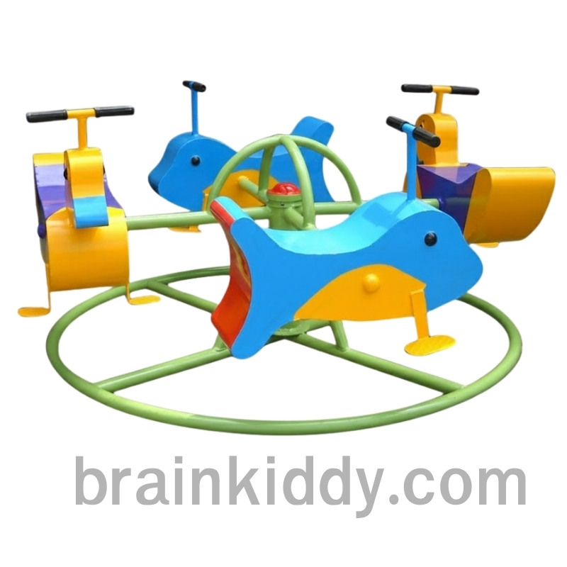 การ์ตูนรูปสัตว์หมุน 4 ที่, เครื่องเล่นสนามกลางแจ้ง , เครื่องเล่นสนามแบบเหล็ก,ชิงช้า,สไลเดอร์,โยกเยกเหล็ก, ม้าหมุน, OutdoorPlayground, ราคาโรงงาน ขนาด 100x100x80 ซม.