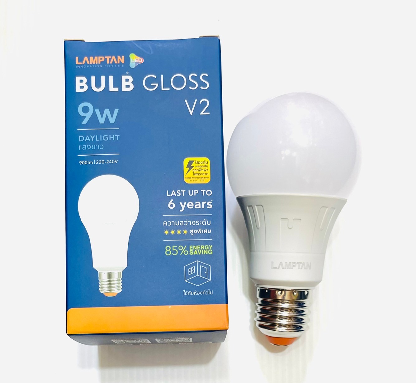 หลอดไฟ LED 5 / 7 / 9 / 11 / 14 / 18w ยี่ห้อLamptan รุ่น BULB GLOSS (Daylight / WarmWhite )