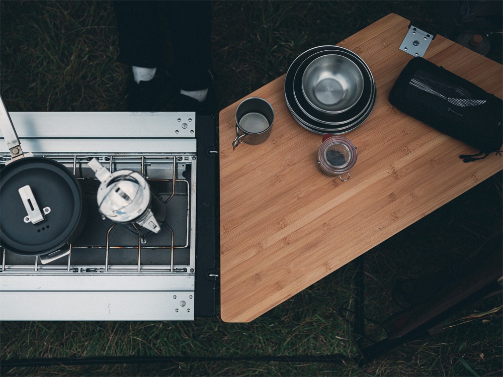 SnowPeak Bamboo IGT Table Right Open CK-219